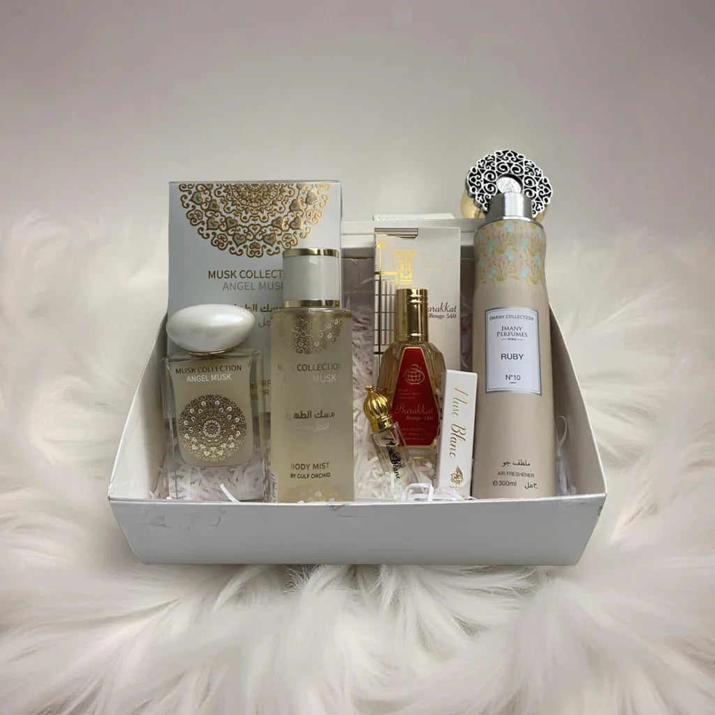 Box Musquée Élégance – Parfums Angel Musk, Pure Musk et Brume