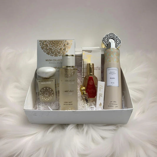 Box Musquée Élégance – Parfums Angel Musk, Pure Musk et Brume