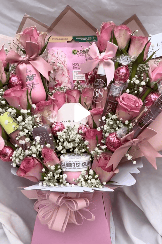 Pink Rose Makeup Bouquet